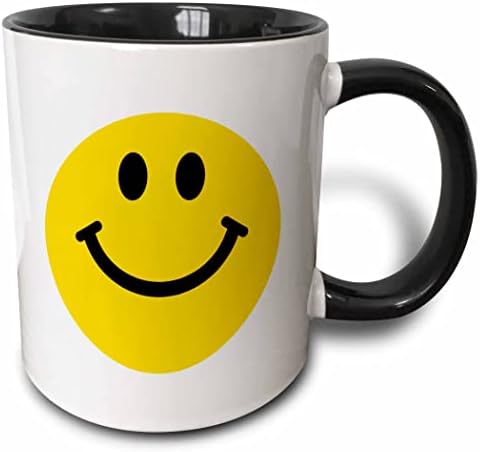 3drose mug_76653_1 жолто насмеано лице - симпатична традиционална среќна Смили - стилот на хипи во 1960 -тите - насмеана на бела