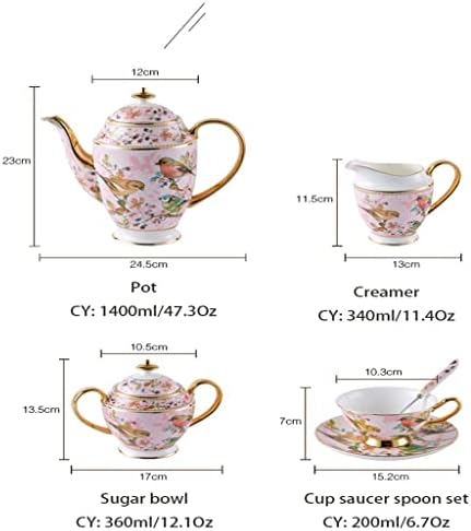 Розова птица коска од кинески кафе сет порцелански чај напредно керамички тенџере чајник чаша чаша чаша