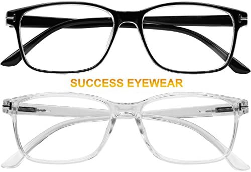 Успех за очила за очила за очила 2 пара класични очила за читање, квалитетни очила за удобност за мажи и жени +1