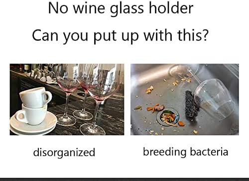 Клинтинг стаклена решетка за вино, бесплатен држач за стакло од не'рѓосувачки челик, држач за стакло од стаклена вода, бар наопаку висечки дренажа