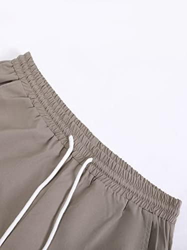 Макемехнички машки облеки со 2 парчиња со долги ракави, копче за џеб надолу, панталони за половината на половината за влечење