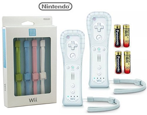 Wiiu 5 сет на пакет во боја на каиш и пакет на бели контролори