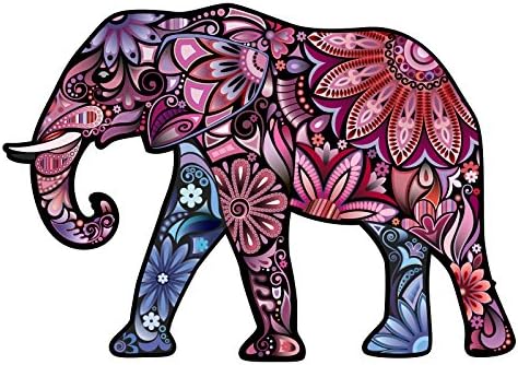 Пинк Пејсли Слон - 3 Инчен Целосна Боја Налепница За Нерѓосувачки Челик Гимнастик-Гордо Направени Во САД Од Лепило Винил