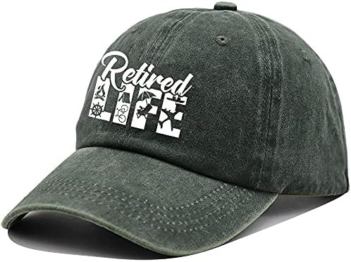 HHNLB пензионирана животна капа, прилагодлива смешна пензија за бејзбол капа за пензионери мажи и жени