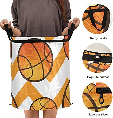 Кошарка Поп -дополнување на алиштата со подножје со патент за патент за перење со рачки со рачки што може да се сруши за складирање на корпа за облека Организатор за