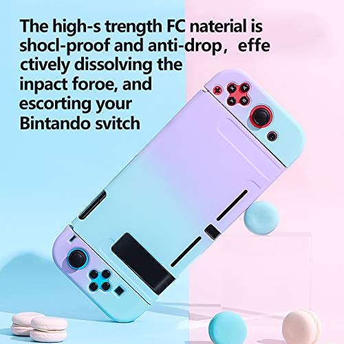 MyCheer Cover Case Компатибилен со Nintendo Switch, компјутерски материјал макарон градиент замрзнат заштитен креативен додаток, рачка