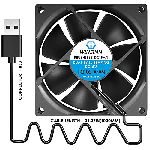 WINSINN DC 80mm USB Вентилатор 5V 8025 Двојно Топчесто Лежиште Ладење без Четки 80mmx25mm 2PIN