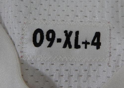 2009 Сан Франциско 49ерс 63 игра користена бела практика Jerseyерси XL 505 - Непотпишана игра во НФЛ користена дресови