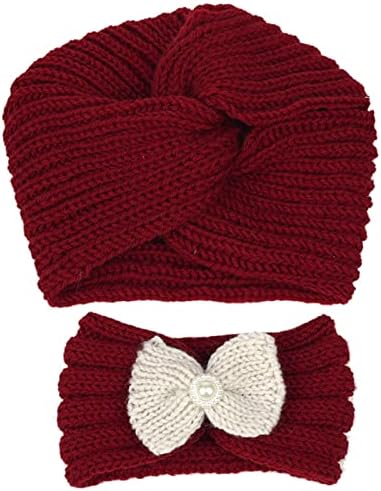 Мајка капа бебе девојчиња гроздобер череп капачиња на отворено облека додатоци за глава мека топла зимска сет модерна облечена