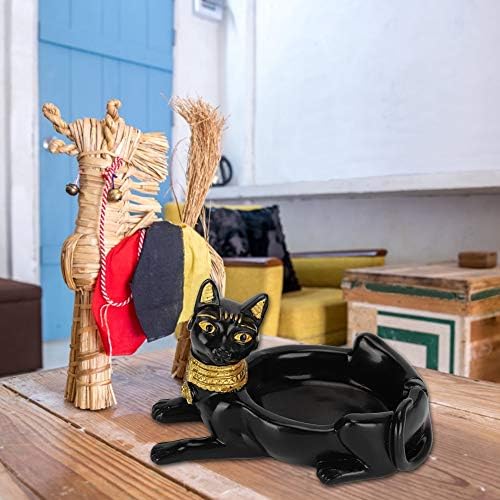 Глоглоу смола Ештрај, гроздобер египетска црна мачка бог фигурина статуа за занаети за домашни канцеларии