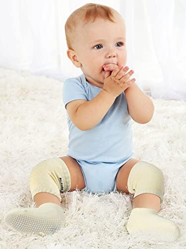 10 Пара Бебешки Индексирачки Влошки За Колена Против Лизгање И Чорапи За Бебиња Против Лизгање Комплет Унисекс Заштитници За Колена За Мали