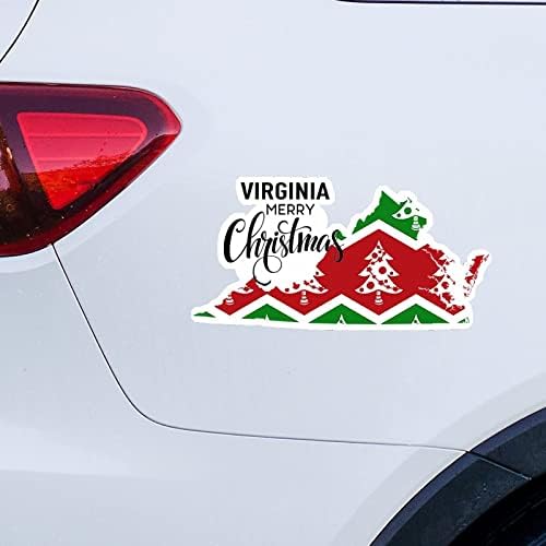 Вирџинија Домашна држава Божиќни налепници Мери Божиќ Вирџинија мапа за автомобили Декл Божиќна декорација прозорец Декл Винил