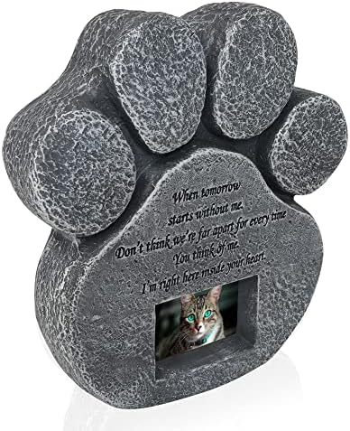 Основни Основи Меморијален Камен За Миленичиња Во Форма На Шепа со 2х3 Рамка За Фотографии и Слатка Песна - Внатрешна Загуба На Животни