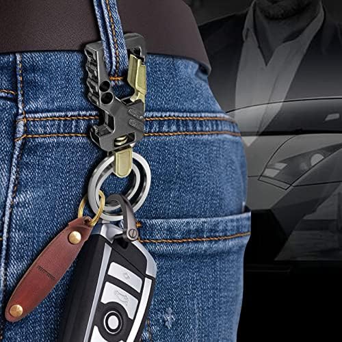 Ајдкиј Тешкиот синџир на клучеви со 2 клучни прстени Карабинер за автомобили Клучни ланци Организатор за мажи и жени