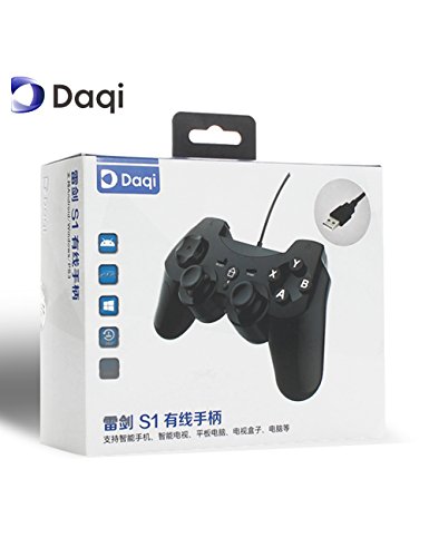 DAQI Игра Контролор Жичен USB Двојна Шок Gamepad Џојстик За Windows КОМПЈУТЕР &засилувач; PlayStation 3 & засилувач; Андроид