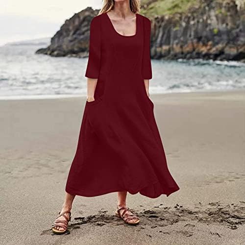 Женски есенски фустани 2022 година со долг ракав стилски обичен фустан со тенок фустан со врат со вратот