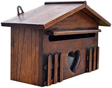 Орев дрвена поштенско сандаче Поставено кутија за предлози за предлози, креативно писмо за писмо, заклучен wallид, монтиран поштенско