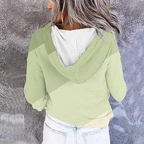 Долги џемпери на Nokmopo за жени мода на женски модни неправилно печатење со долг ракав џемпер со аспиратор