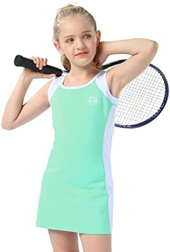 Вилит девојки тенис голф фустан облека Детска памучна облека без ракави со активен спортски фустан со шорцеви