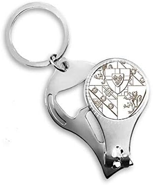 Барокен лав школка штит илустрација шема за нокти Nipper прстен клуч за шишиња со шишиња со шише Клипер