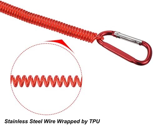 Patikil 3.3ft Пролетниот калем за истегнување на кабелот за прицврстување на приврзок, 1 поставен врзан за спирален лента што може да се повлече