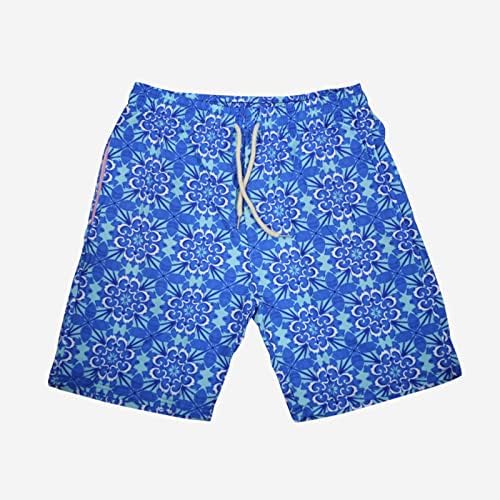 Менс пливање шорцеви шорцеви случајни класични вклопувачки летни шорцеви на плажа со еластична половината и џебовите