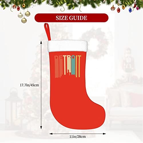 Јоигг Детроит Божиќно порибување Божиќни чорапи Класичен празничен декорација камин виси чорап