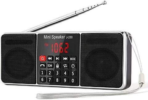 Prunus J-288 Protable Radio AM FM радио со Bluetooth звучник, тајмер за спиење, приказ за заштеда на енергија, ултра-долга антена,