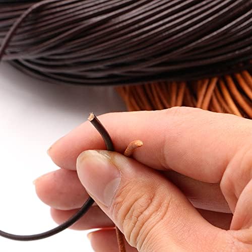 5 јарди околу црна кожа жица кабел за нараквица ѓердан накит за изработка на занаети со рачно изработени DIY