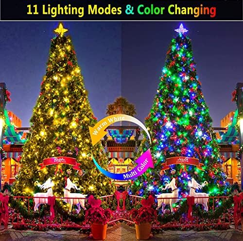 Божиќни Светла Кои Ја Менуваат Бојата 1000 LED 403ft Стринг Светла На Отворено, Јасна Жица Стринг Светлина 11 Режими Далечински за Божиќно