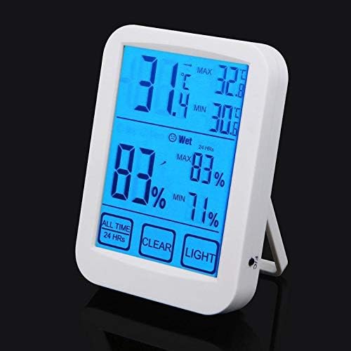 Дигитален термометар на екранот на допир Renslat Дигитален термометар Хигрометар Електронски LCD Мерач на влажност на температурата
