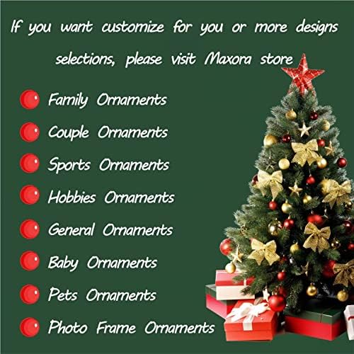 Персонализирано семејство од 5 пижами Божиќен украс - Семеен Божиќен украс 2022 година - Издржлив декор на елката од смола