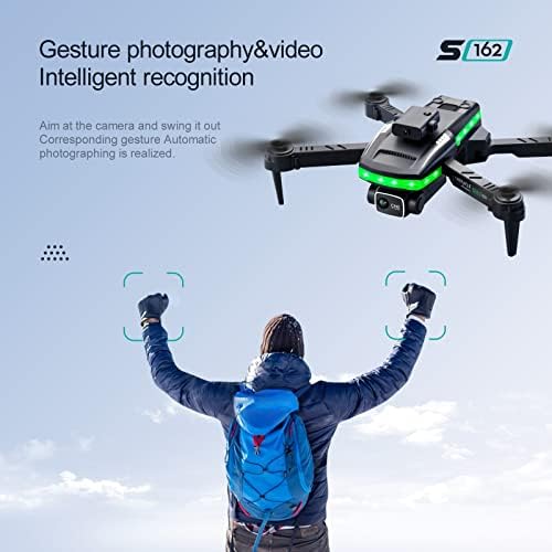 2,4GHz 1080p HD камера RC Drone Toys, преклопен FPV RC Quadcopter со LED флеш лента, режим без глава, прилагодување на брзината, VR