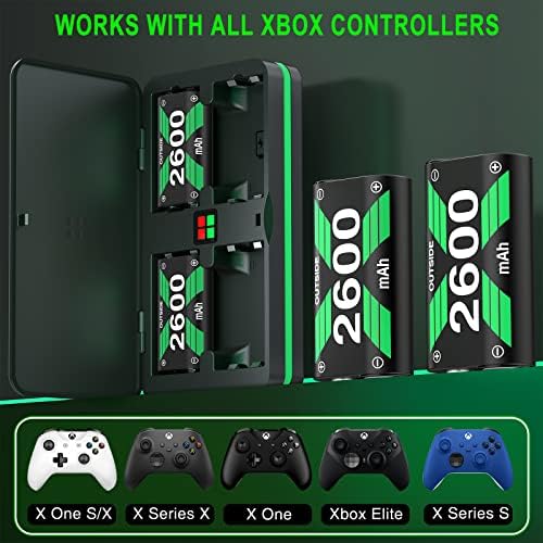 4x2600mah Xbox Батерија На Полнење Компатибилна За Xbox One/Xbox Серија X/S Контролер Батерии За Xbox One/X/Еден Елитен Брз Полнач Батерии