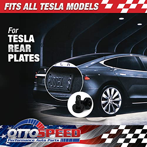 Завртки за регистарска табличка Ottospeed за возила Tesla со дизајн на антитефти - комплет за завртки за безбедносни таблички