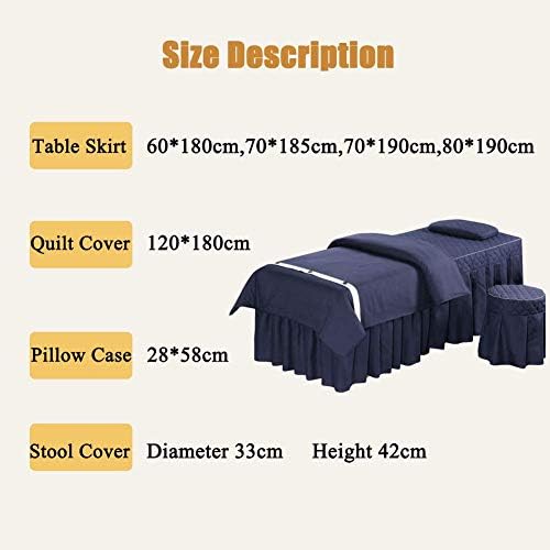 Zhuan Premium Massage Table Sheet поставува убавина за кревет за кревет 4 парчиња кревети за масажа за дишење, здолниште за перници за