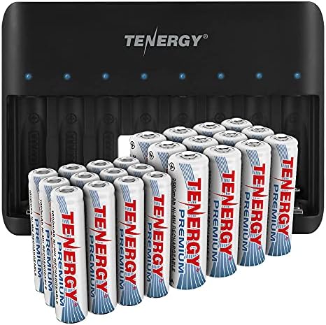 Тенергија 24 Пакувајте Bat И ААА Батерии на Полнење И Компатибилен Полнач, Претходно Наполнети Премиум 12xaa И 12xaaa Батерии