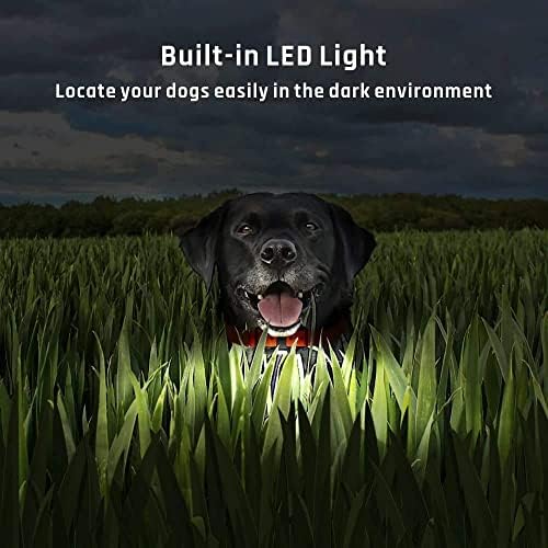 Heaflex кучиња шок јака со далечински, електричен јака за обука на кучиња, водоотпорна полнење, 2600 метри кучиња шок јака со LED
