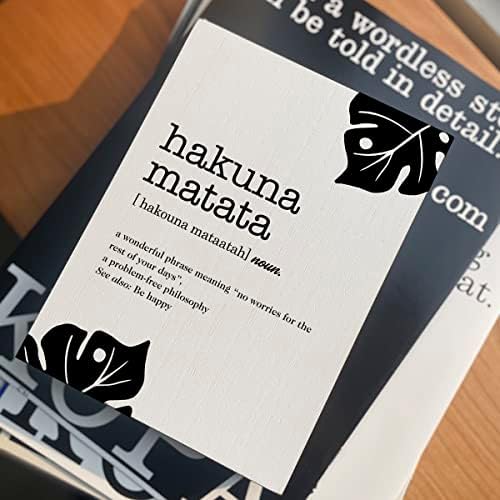 Hakuna matata дефиниција дрвена кутија знак 6 x 8 инчи, мотивациони дрвени кутии знак за уметност декор рустикална плакета за wallидна полица