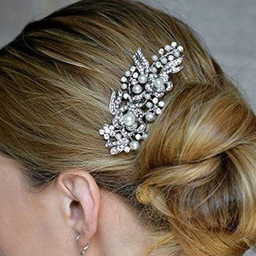 Fxmimior невестински жени гроздобер свадбена забава Кристал Rhinestone гроздобер чешел за коса додатоци за коса