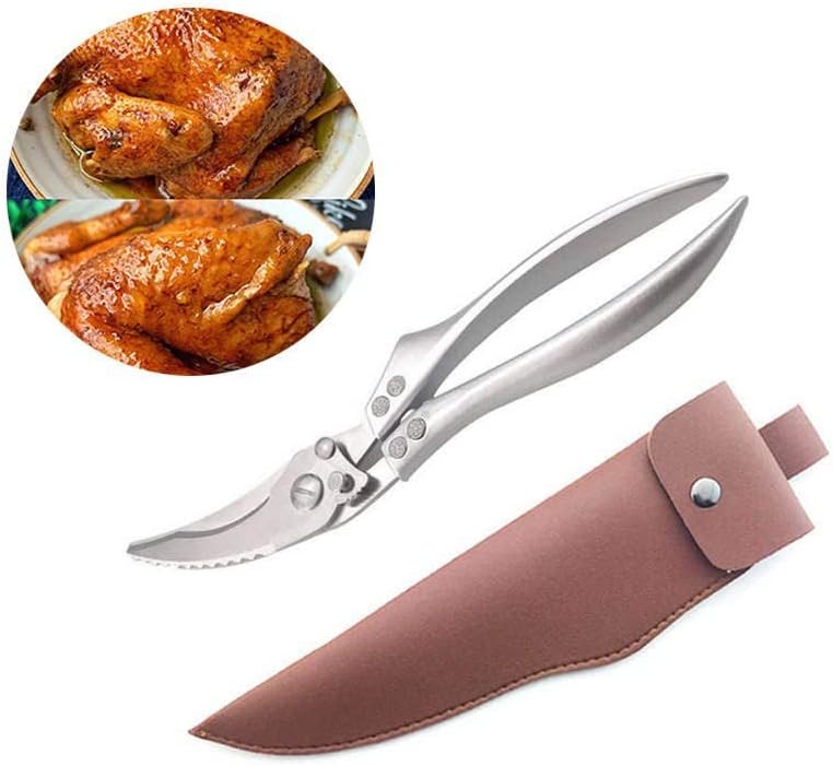 Ножици од кујнски ножици од не'рѓосувачки челик Ултра остри тешки ножици за сечење пилешко, месо, коски, риба, морска храна, зеленчук,