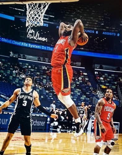 Зион Вилијамсон автограмираше врамена 16х20 фотографија Newу Орлеанс Пеликанс фанатици холо акции 201282 - Автограмирани НБА фотографии