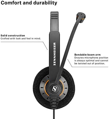 Sennheiser Consumer Audio SC 60 USB ML - двострана деловна слушалка | За Skype за бизнис | Со HD звук, микрофон за откажување на