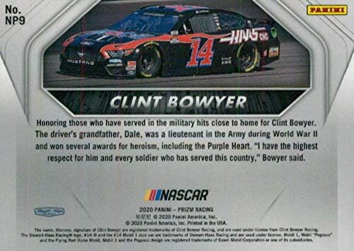 2020 Panini Prizm Национална гордост 9 Clint Bowyer Mobil 1 Stewart-Haas Racing Ford Nascar Racing Trading Card