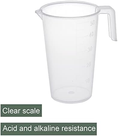 Јокив 4 парчиња пластична чаша, лабораториска употреба | Течна мерна чаша со рачка, одлична за лабораторија, кујна, дневна употреба