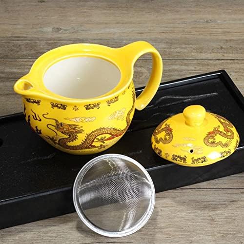 Керамички чајник со 6 чаши чај чаши не'рѓосувачки филтерски жица инфузер за сет за чај од домашна канцеларија