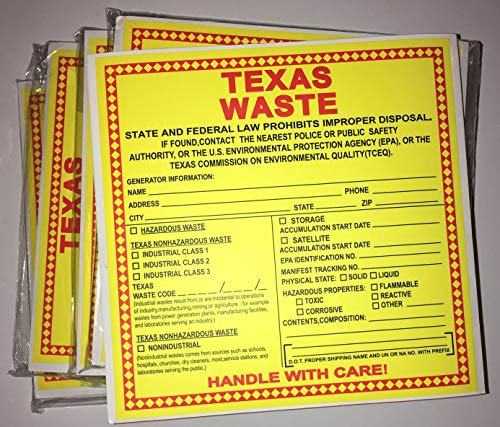 6 Х6 Етикета За Опасен Отпад Во Тексас