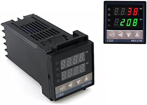 Контролер на температура на температурата на Digital 220V PID REX-C100 + MAX.40A SSR + K Thermocoupe PID контролер поставен + топлински мијалник
