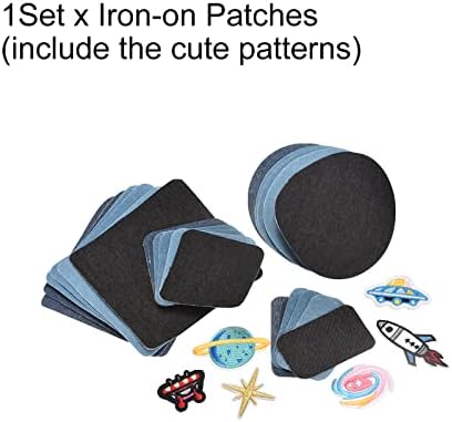 Меканикс 1Сет железо на закрпи за поправка на облека за поправка на ткаенини за лепенки за железо за менување ткаенина DIY памучна