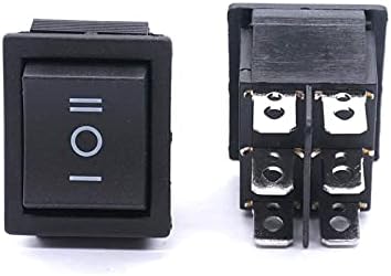 UNCASO 2PCS Вклучено/Исклучено/Вклучено/Вклучено Intomary Rocker Switch AC 250V/10A 125V/15A Black DPDT 6 Pin 3 Позиција прекинувач